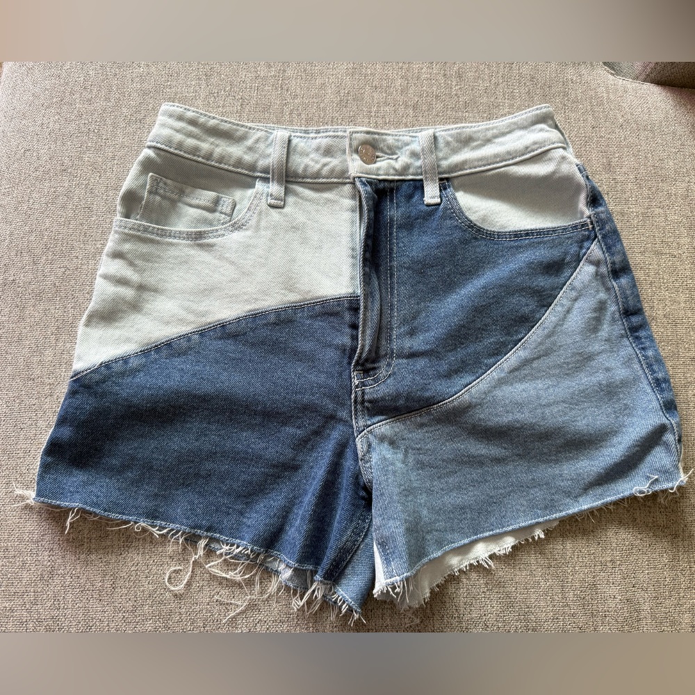 hollister colorblock denim shorts